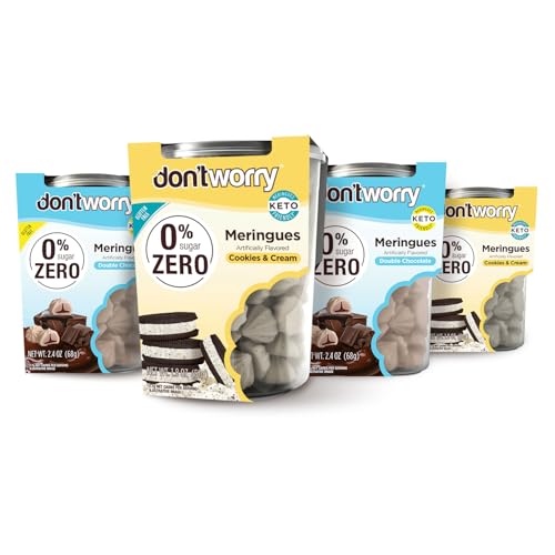 Don't Worry Meringue Cookies, Hazelnut, Cookies & Cream, Chocolate, Caramel