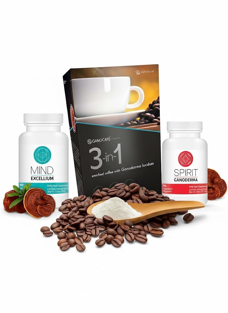 3-in-1 Instant Ganoderma Mushroom Coffee Mix Single Serve Sachets