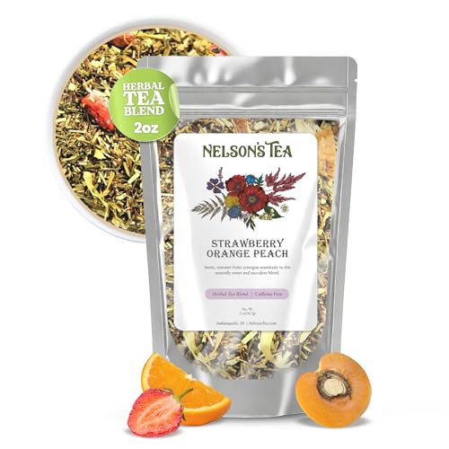 Nelson's Tea Strawberry Orange Peach Rooibos Fruit Herbal Loose Leaf Tea
