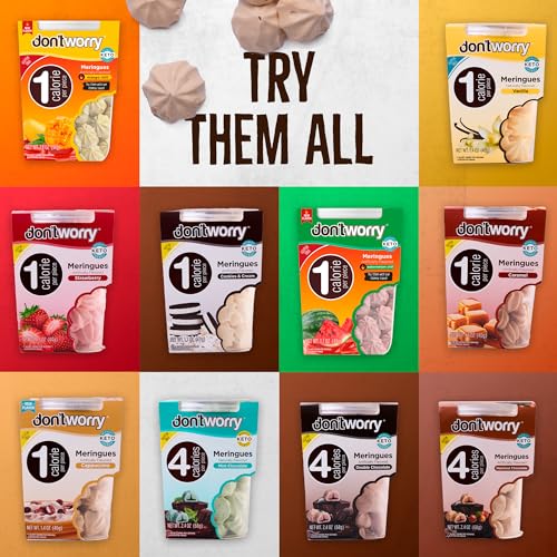 Don't Worry Meringue Cookies, Hazelnut, Cookies & Cream, Chocolate, Caramel
