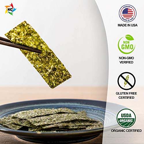 Organic Seasoned Seaweed Snack Sheets Roasted Crispy 4g 24 Pack