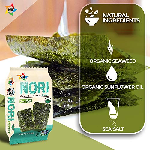 Organic Seasoned Seaweed Snack Sheets Roasted Crispy 4g 24 Pack