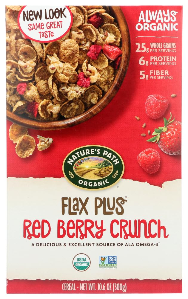 Nature's Path Organic Cereal, Flax Plus, Red Berry Crunch,10.6 oz, (pack of 3)