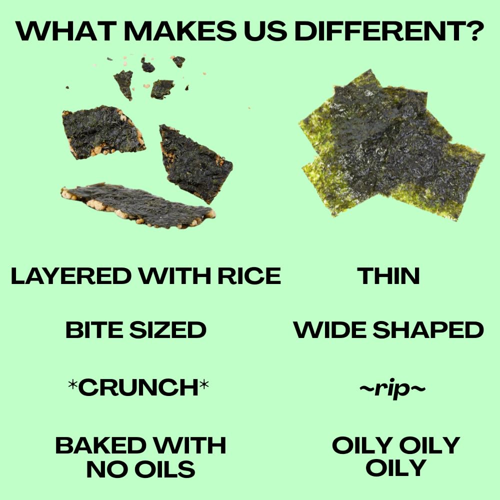 Korean Seaweed Chips with Rice Crisps & Sesame Vegan Non GMO