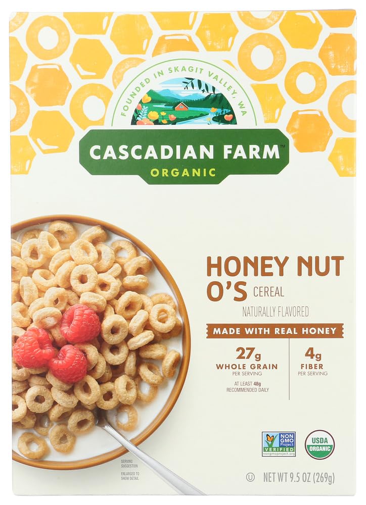 Cascadian Farm Organic Cereal Honey Nut O's 9.5 Ounce (Pack Of 12)