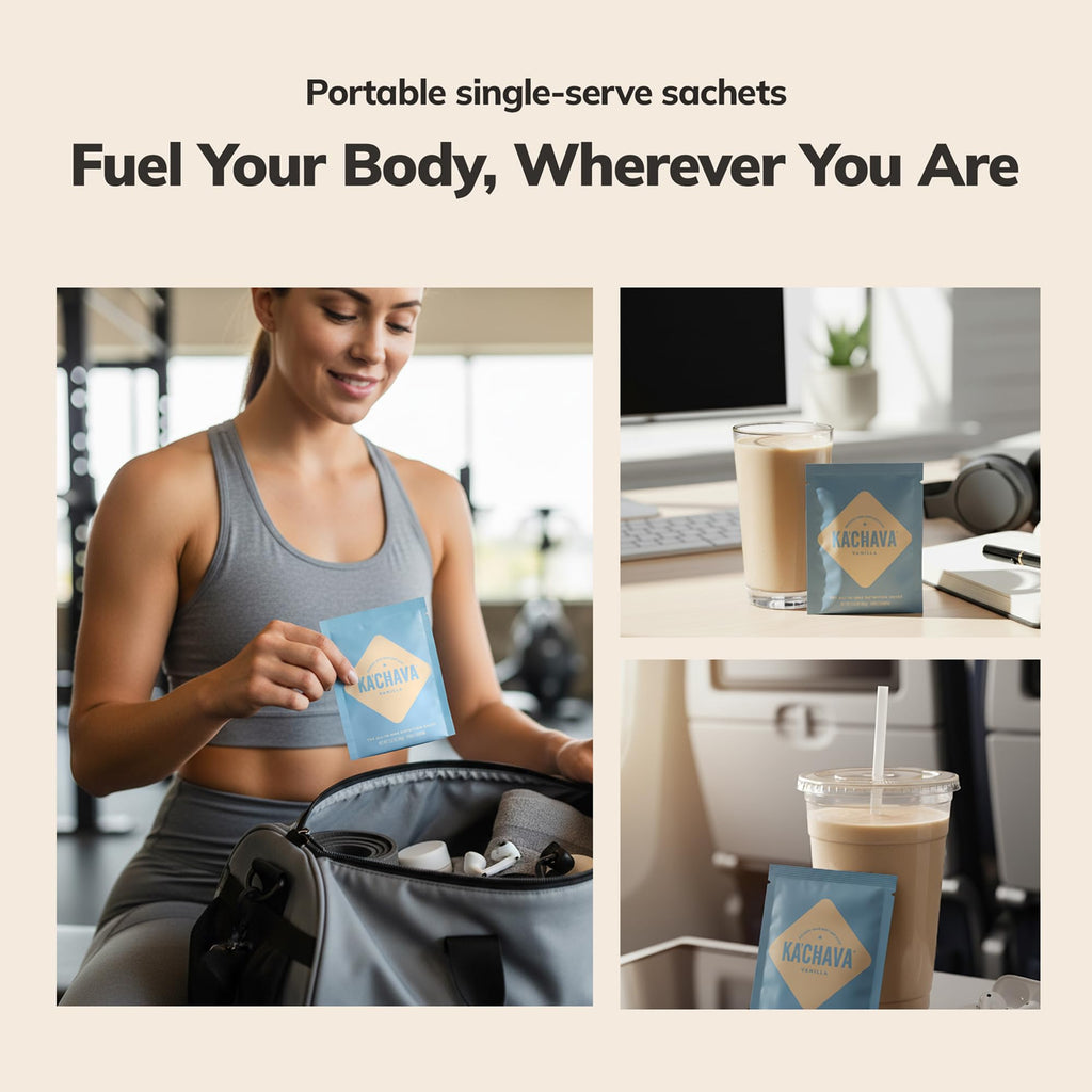 Ka’Chava Whole Body Protein Shake Vanilla Bundle, 2 lb + 5 Sachets