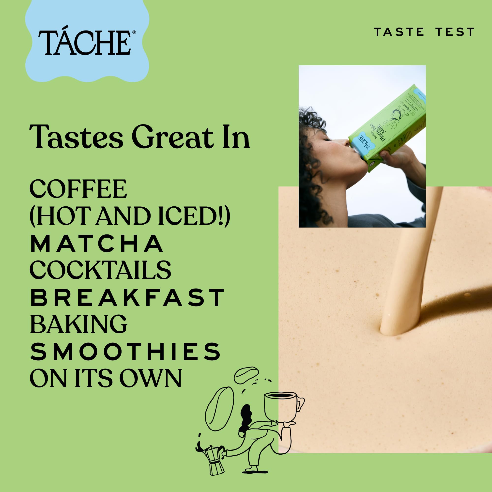Táche Original and Unsweetened Barista Pistachio Milk Bundle, 32 oz, 6-Pack Each