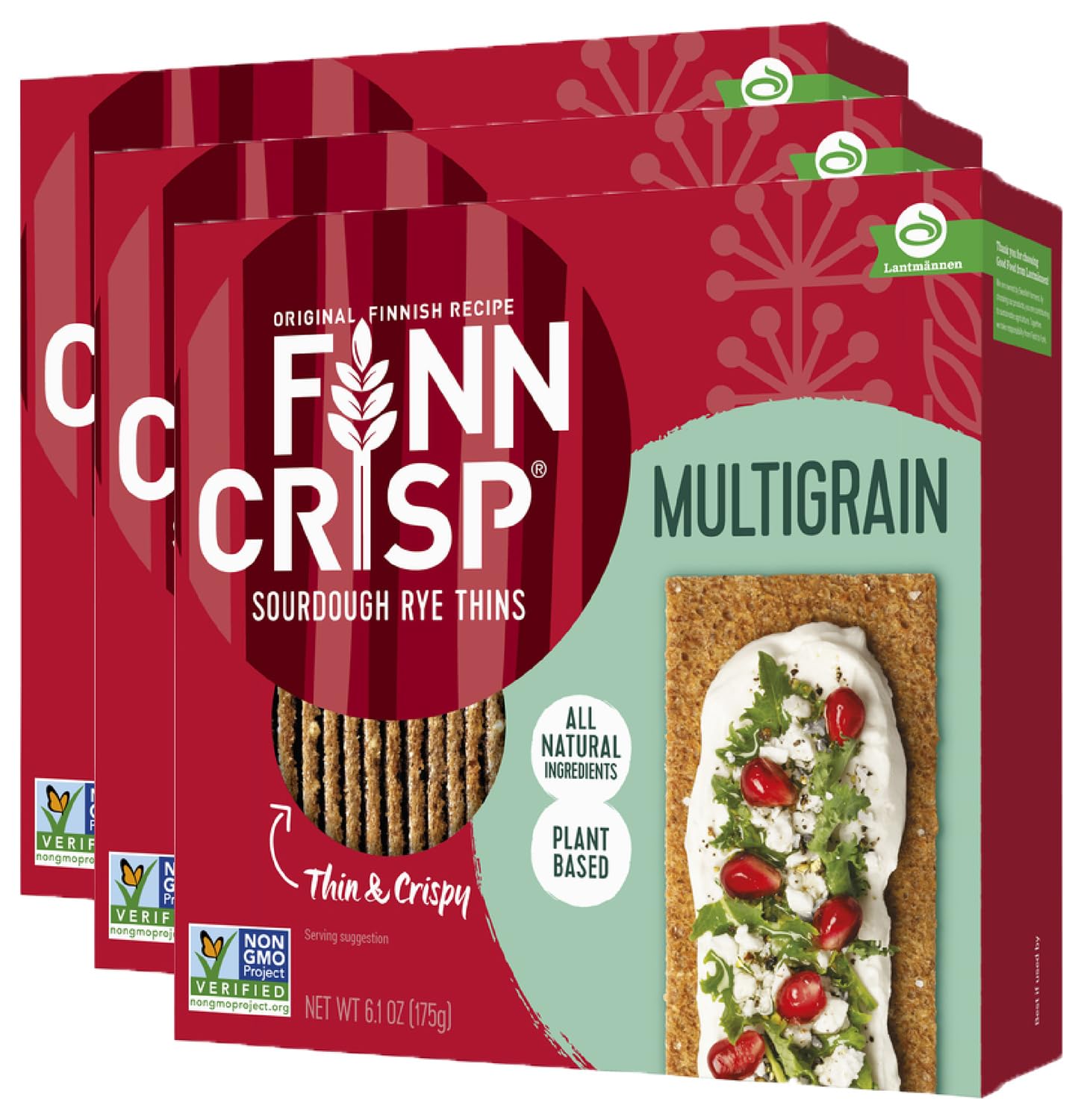 Finn Crisp Sourdough Rye Thins, Original Crispbread, 7 Ounce Boxes