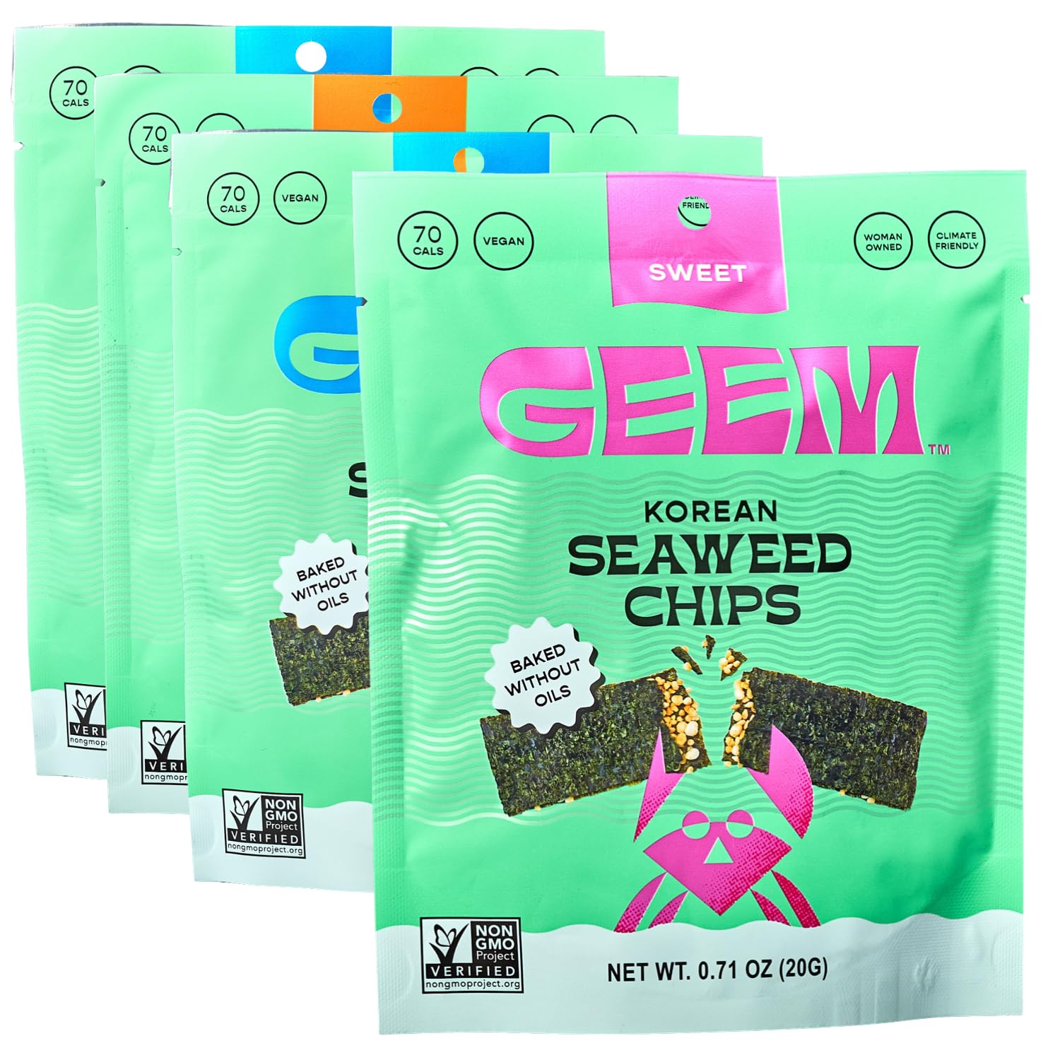 Korean Seaweed Chips with Rice Crisps & Sesame Vegan Non GMO