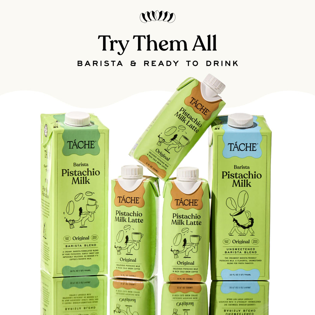 Táche Original and Unsweetened Barista Pistachio Milk Bundle, 32 oz, 6-Pack Each