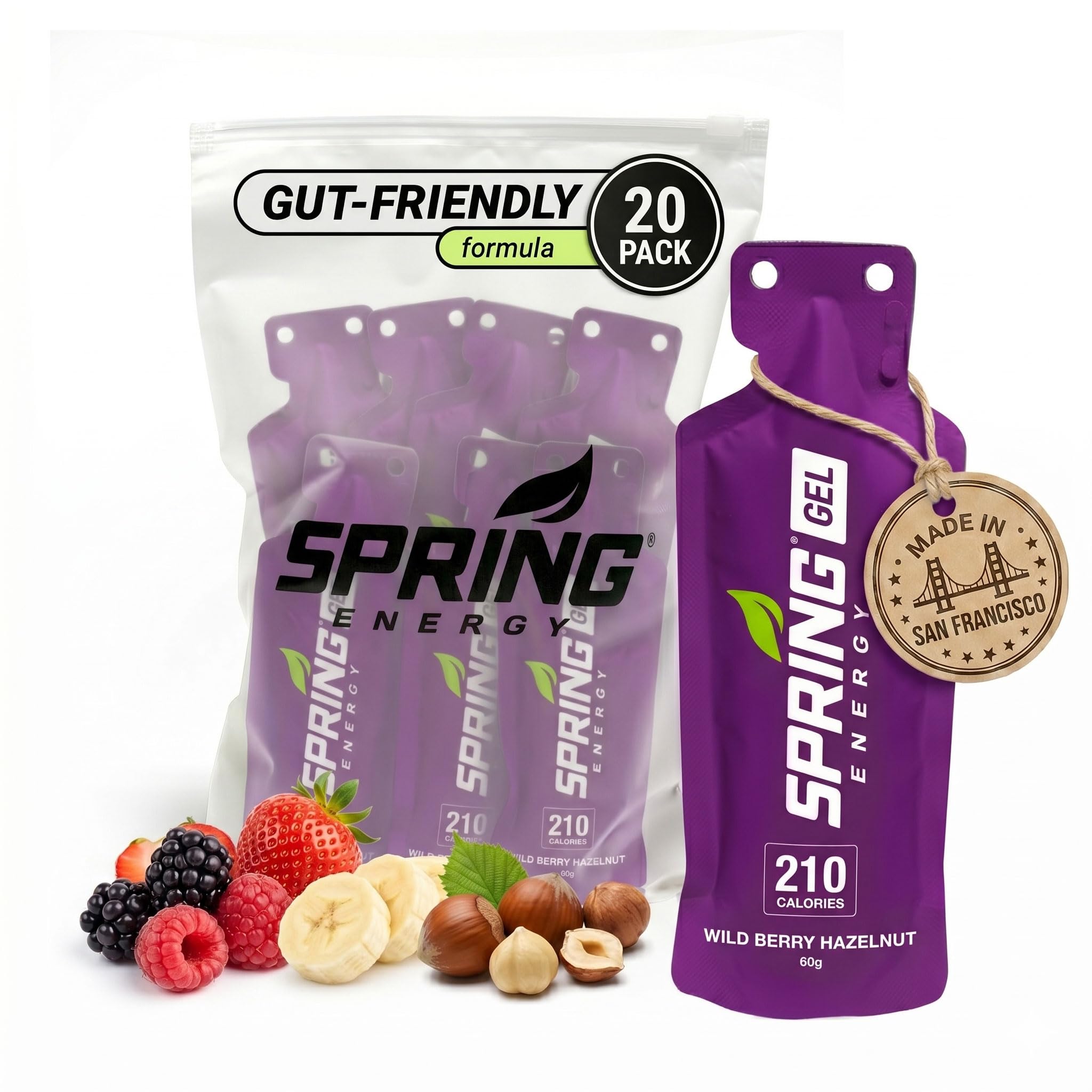 Real Food Energy Gel Vegan GI Friendly Multiple Flavors Pack Sizes