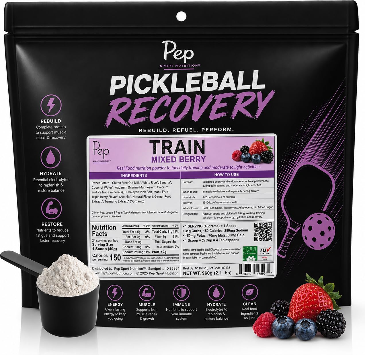 Organic Electrolyte Drink Powder for Running Cycling & Training
