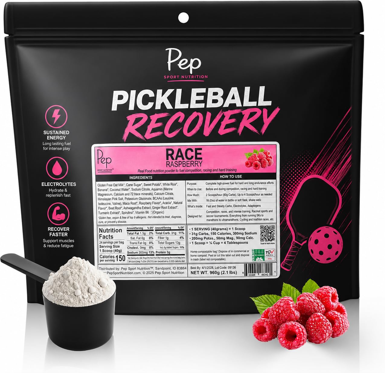 Organic Electrolyte Drink Powder for Running Cycling & Training