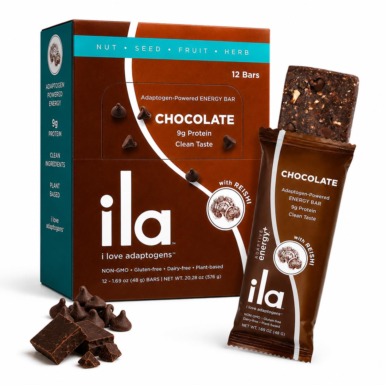 Peanut Chocolate Plant Protein Bar Organic Vegan Gluten Free 9g Protein