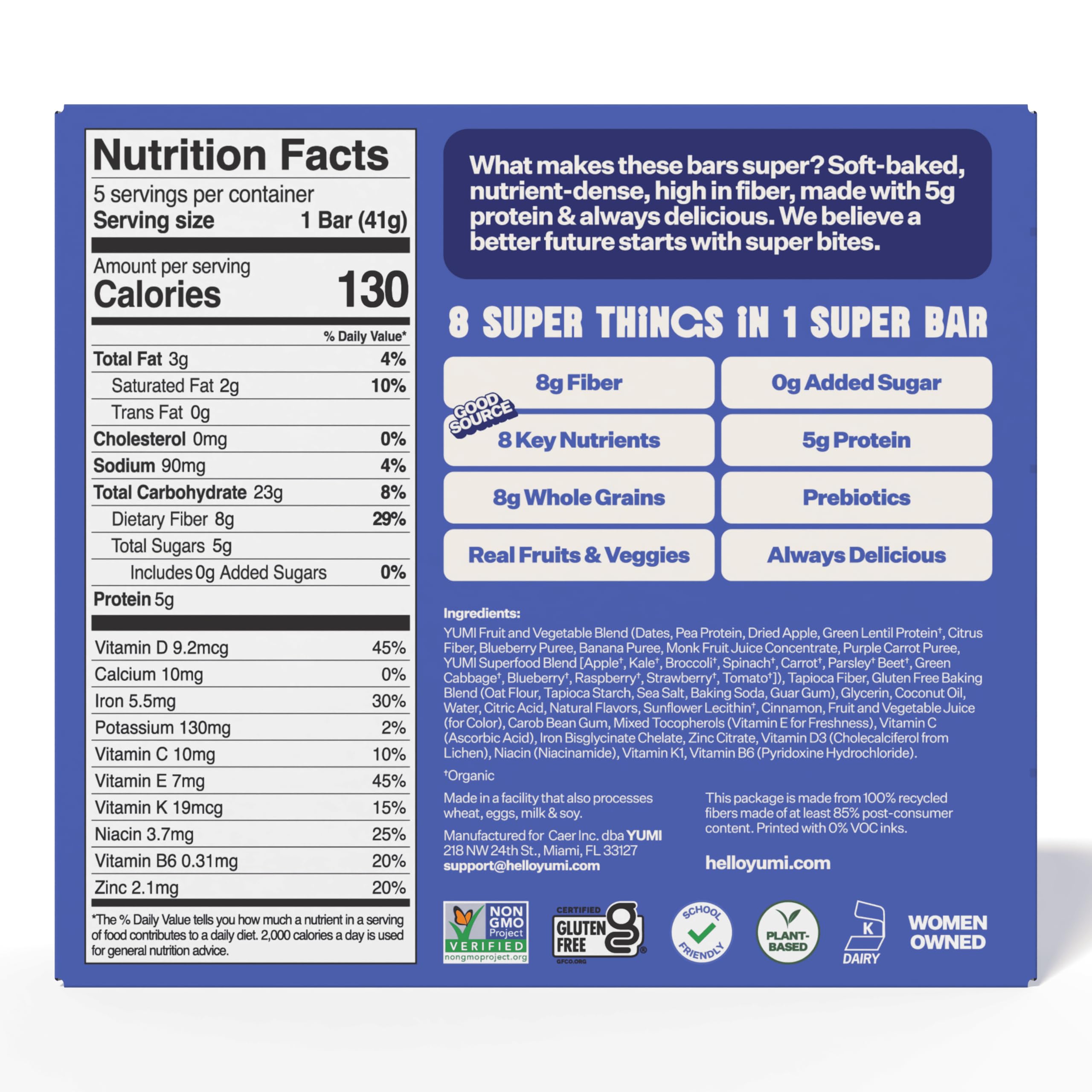 Organic Breakfast Super Bars Gluten Free No Added Sugar Kids Snack Bars