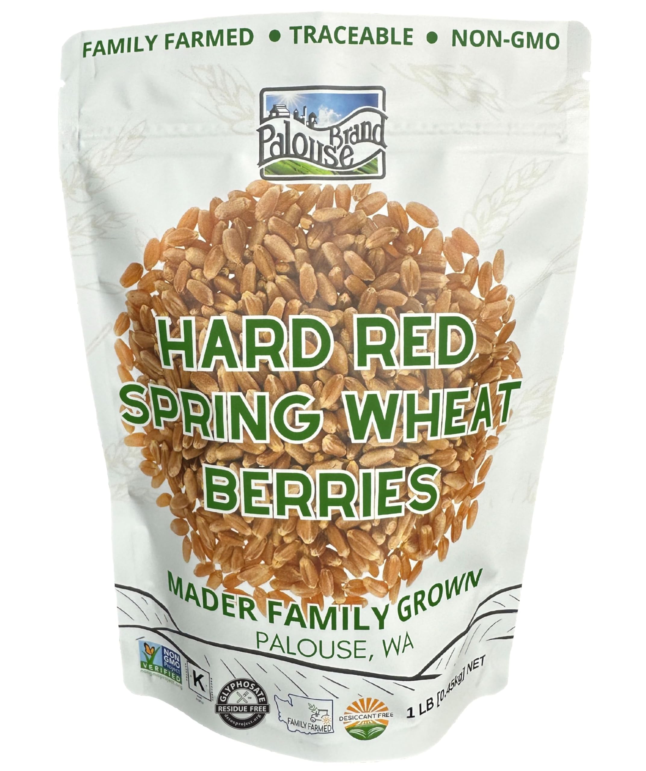 Hard Spring Wheat Berries Glyphosate Residue Free Non GMO 36 lbs