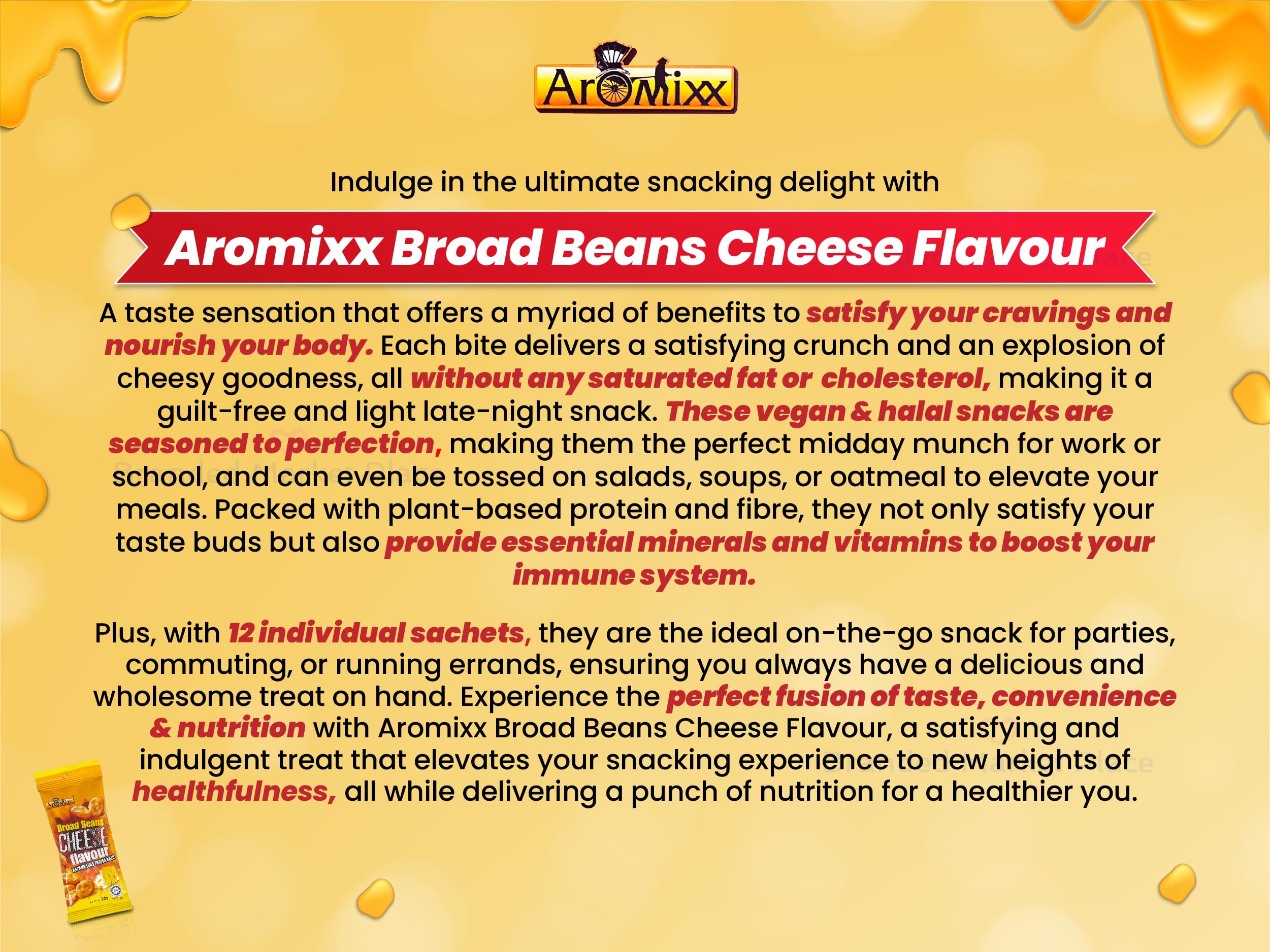 Broad Bean Crunchy Snacks High Protein Halal 120 Pack