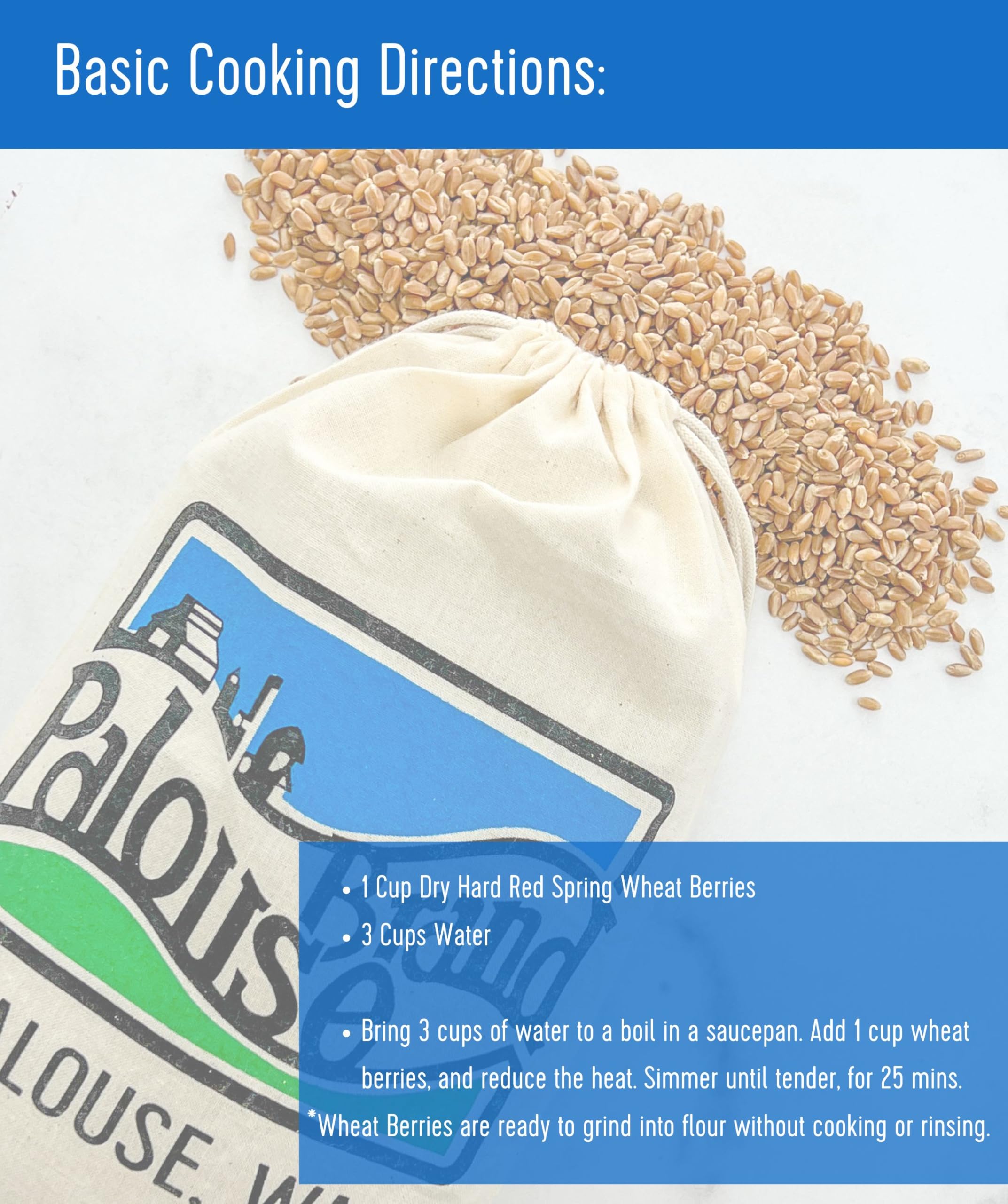 Hard Spring Wheat Berries Glyphosate Residue Free Non GMO 36 lbs