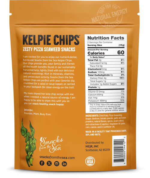 Crunchy Kelp Seaweed Chips Zesty Pizza Vegan Gluten Free 1 oz 3 Pack