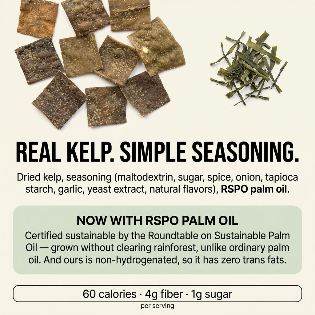 Crunchy Kelp Seaweed Chips Zesty Pizza Vegan Gluten Free 1 oz 3 Pack