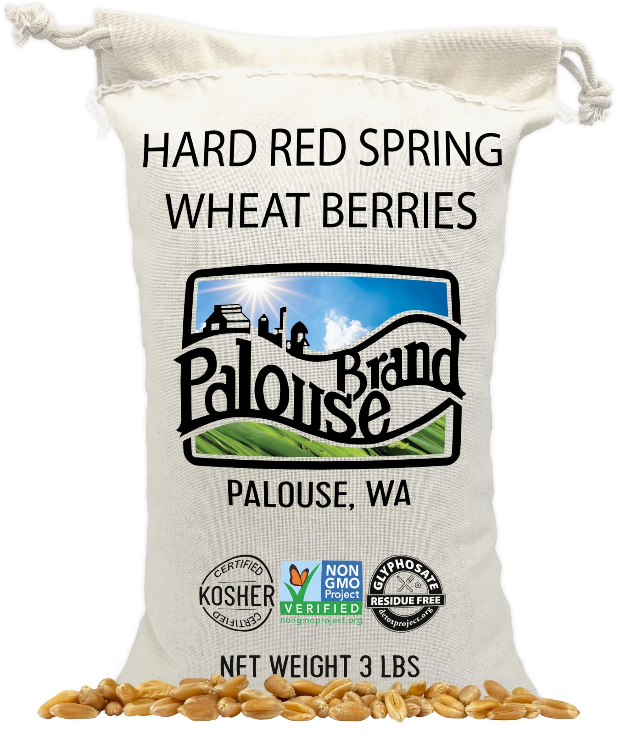 Hard Spring Wheat Berries Glyphosate Residue Free Non GMO 36 lbs