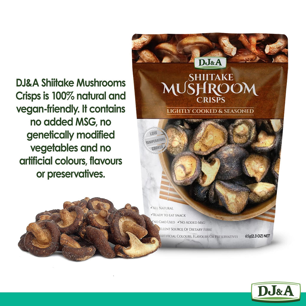 Shiitake Mushroom Vegetable Crisps Vegan Non GMO 65g Pack of 9