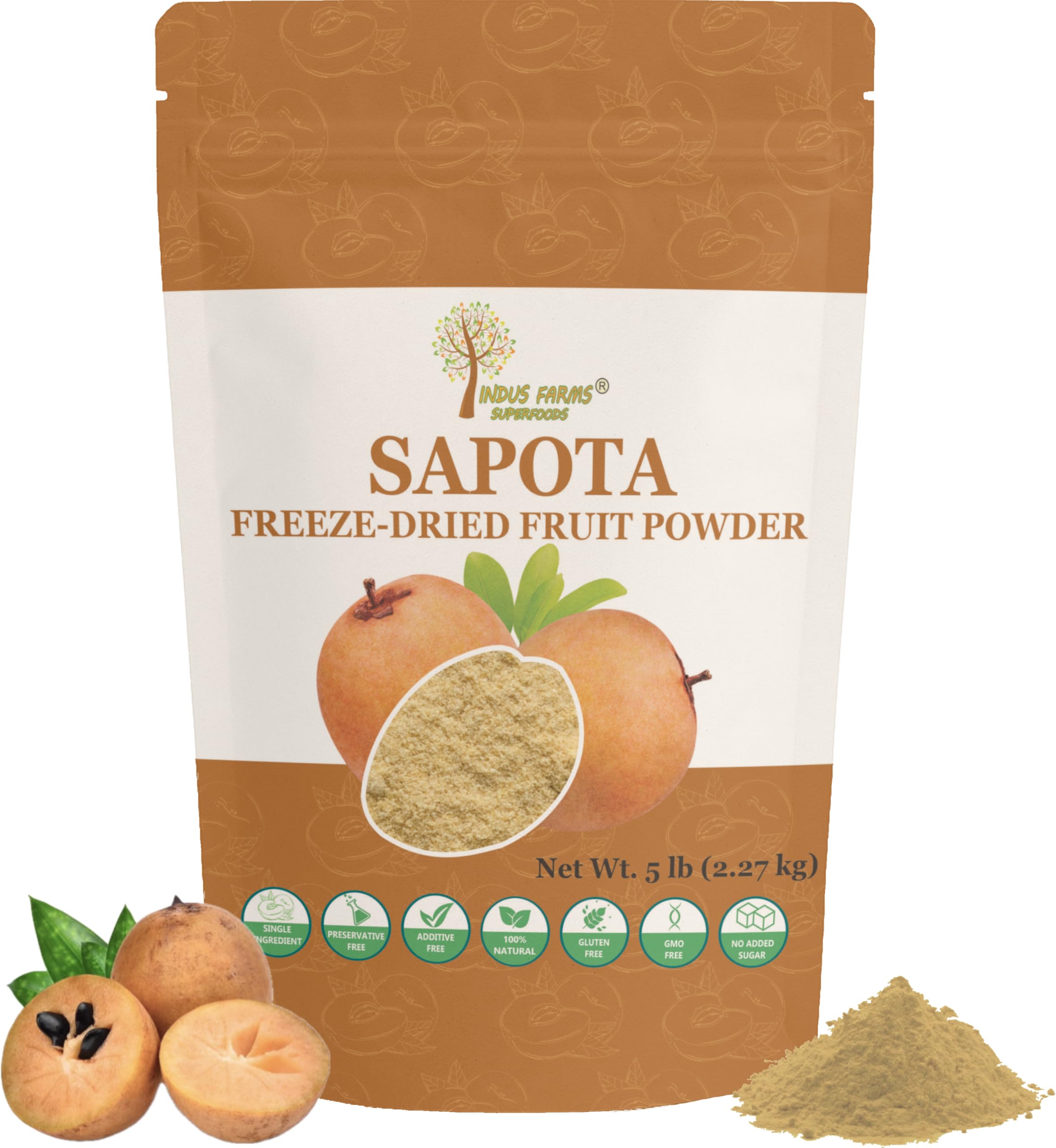 Freeze Dried Sapota Fruit Powder Natural No Sugar Added 5 lb