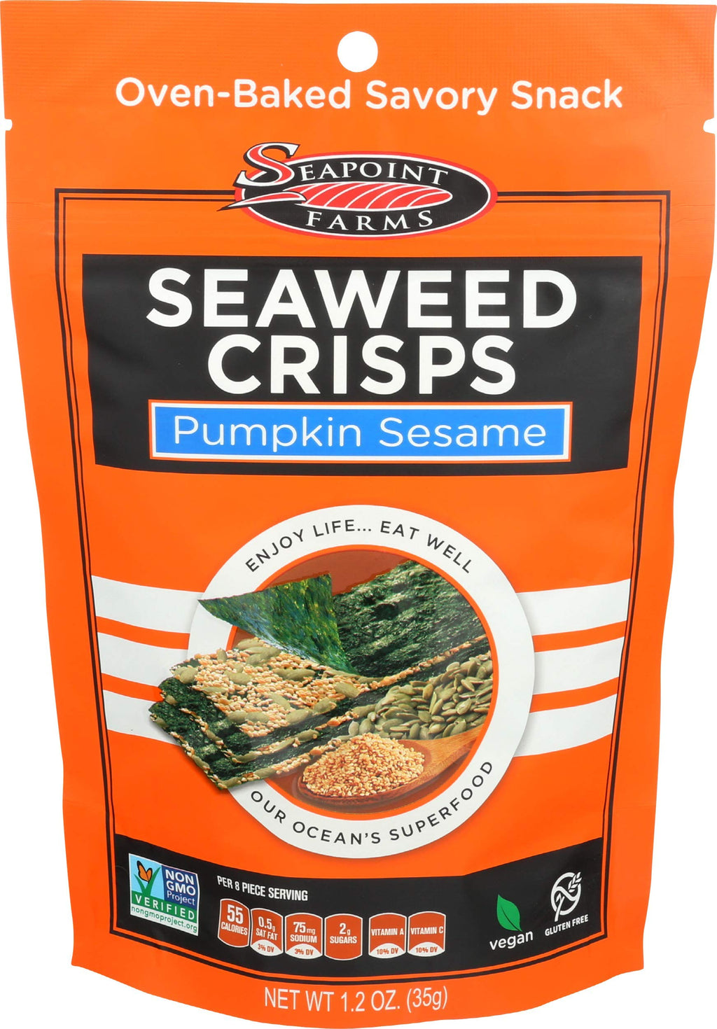 Almond Sesame Sea Salt Seaweed Crisps - Seapoint Farms