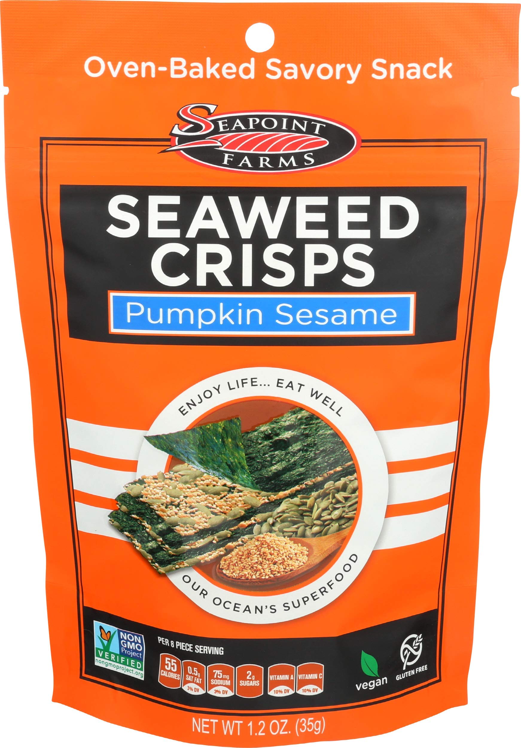 Almond Sesame Sea Salt Seaweed Crisps - Seapoint Farms