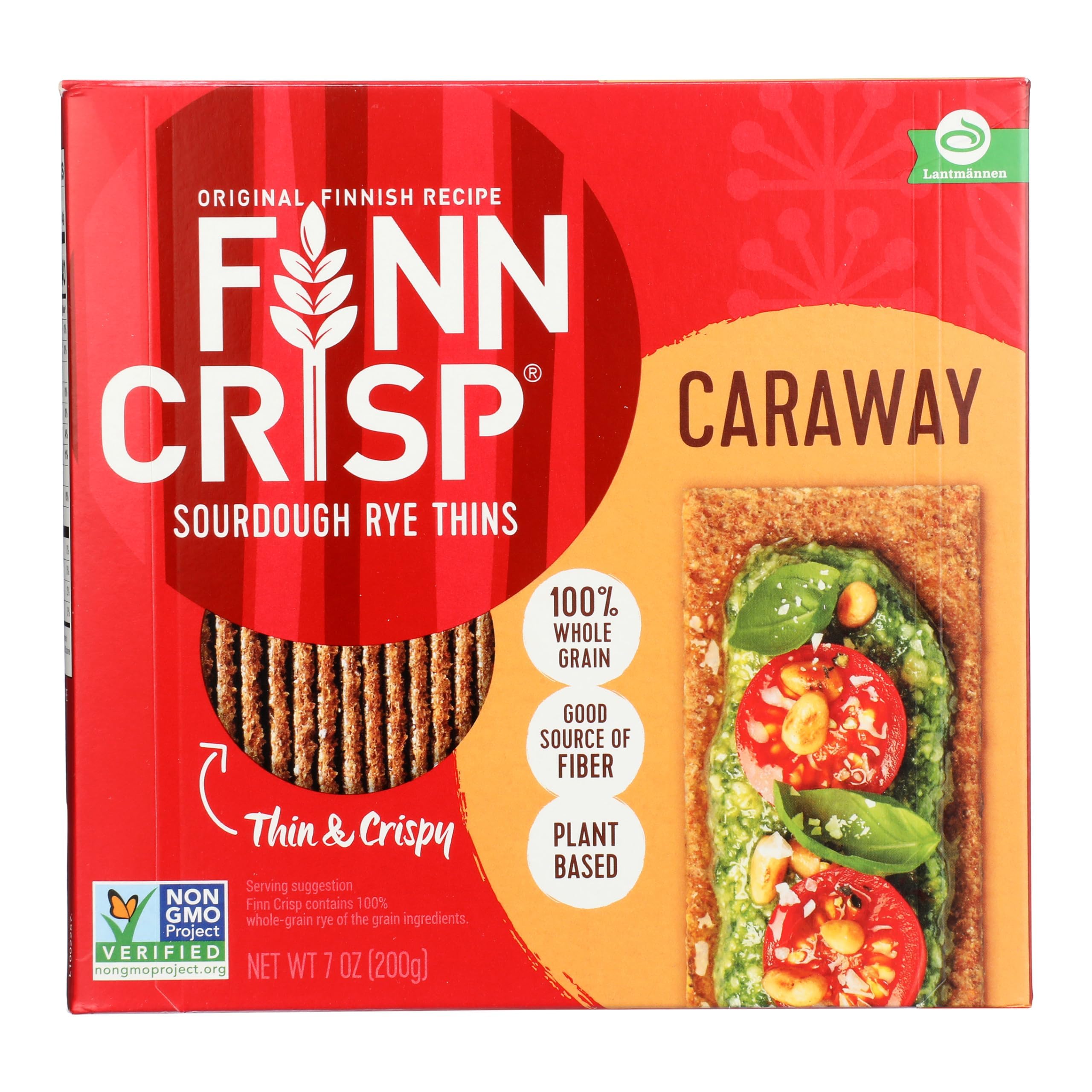 Finn Crisp Sourdough Rye Thins, Original Crispbread, 7 Ounce Boxes
