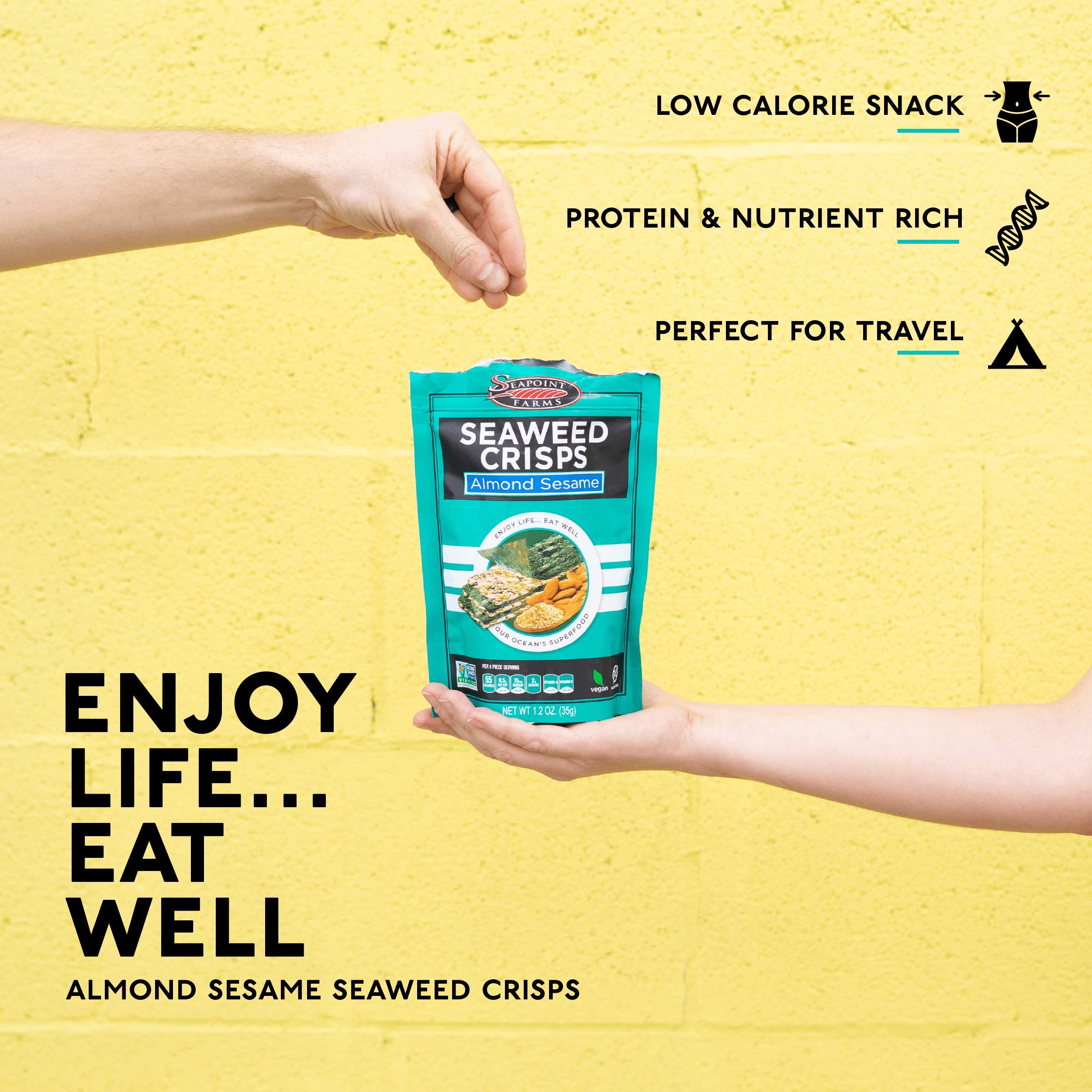 Almond Sesame Sea Salt Seaweed Crisps - Seapoint Farms