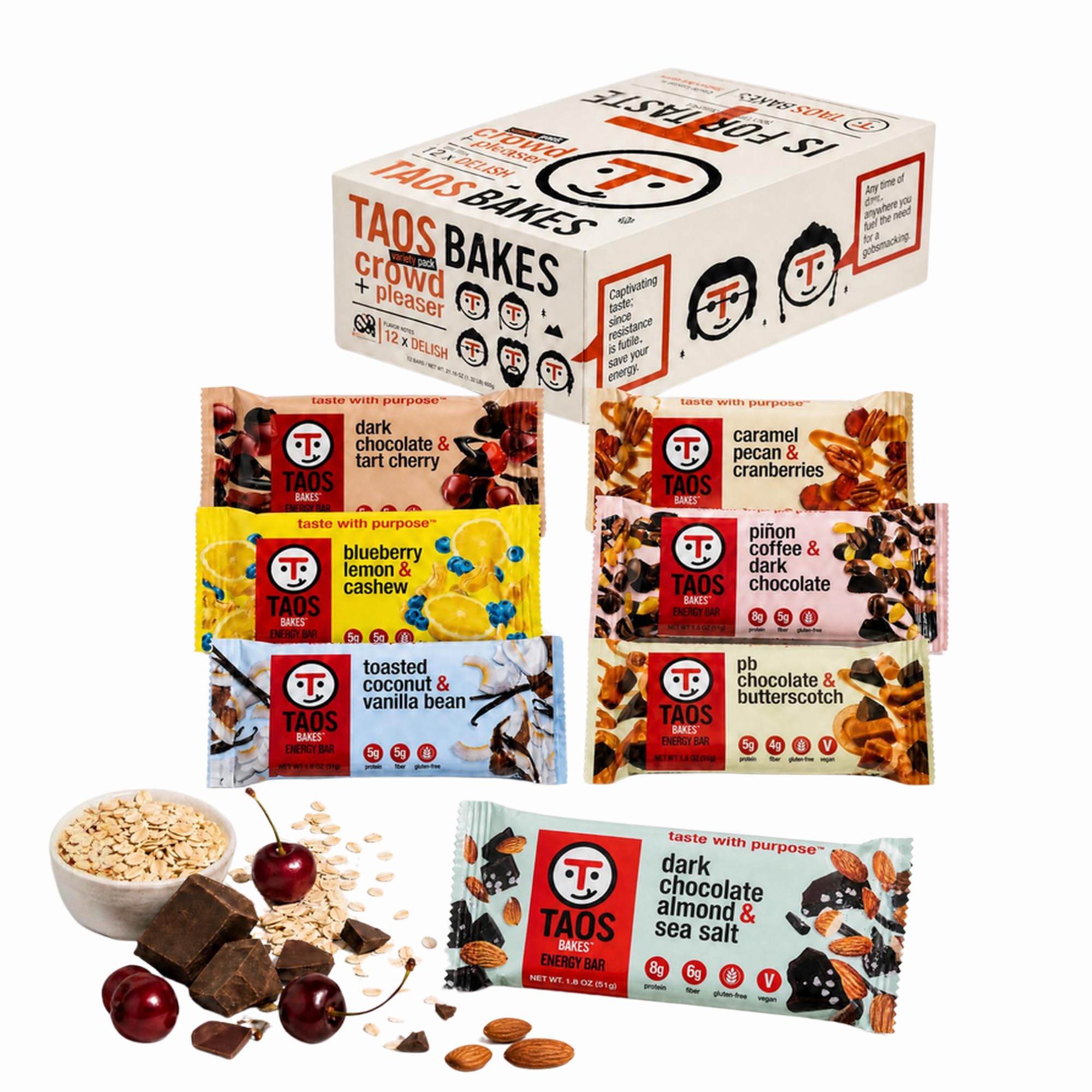 Protein & Fiber Granola Snack Bars Gluten Free Non GMO Trail Mix Bars