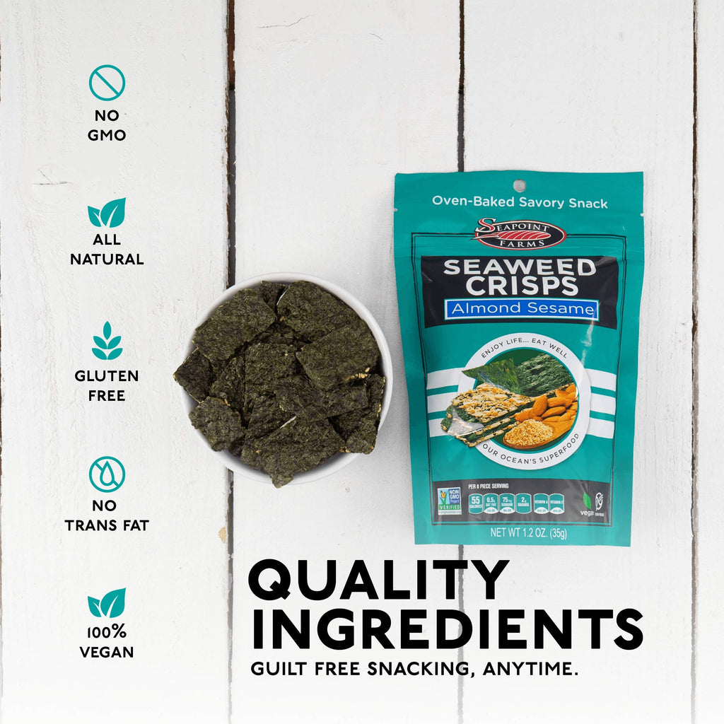 Almond Sesame Sea Salt Seaweed Crisps - Seapoint Farms
