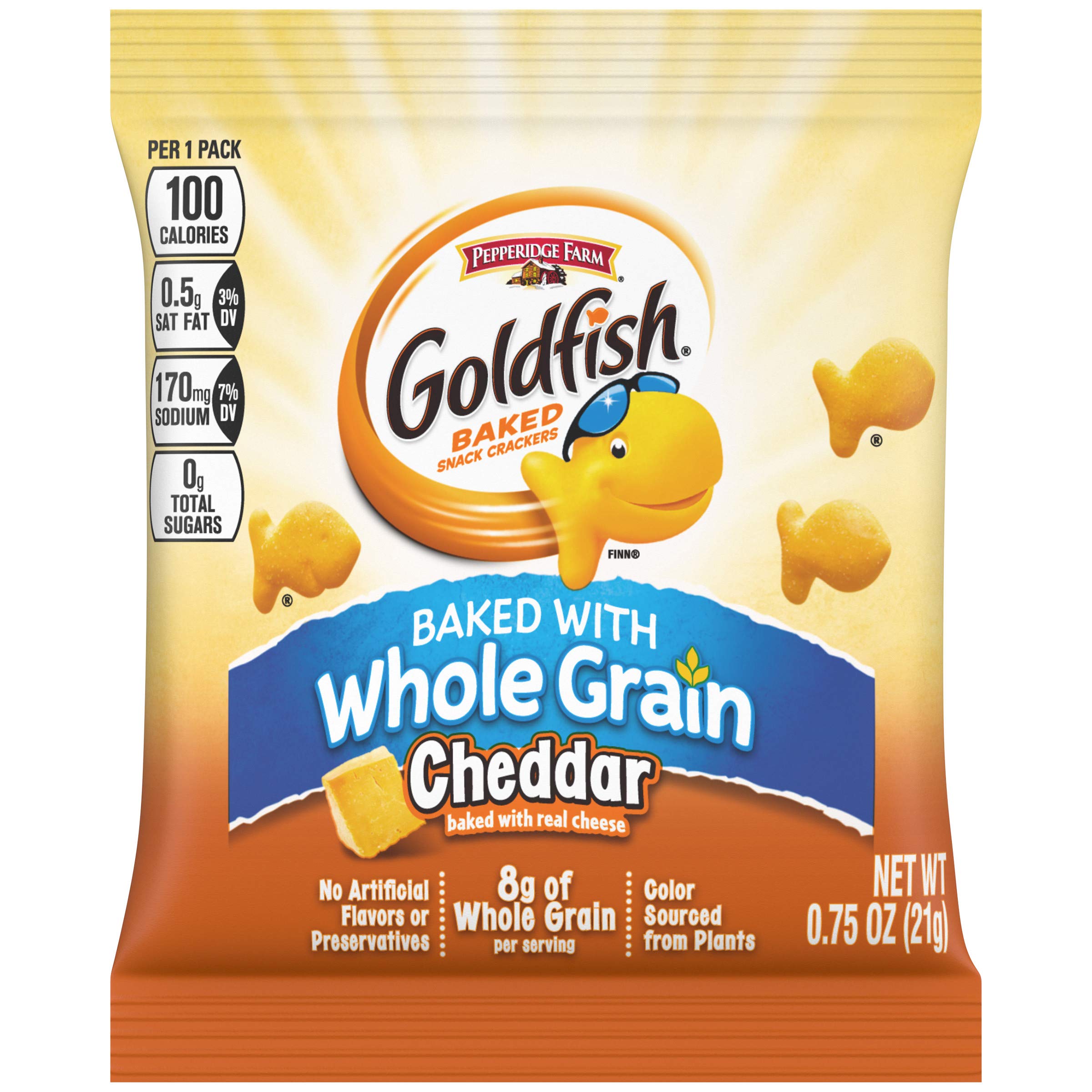 Whole Grain Cheddar Snack Crackers 0.75 oz Pack of 300