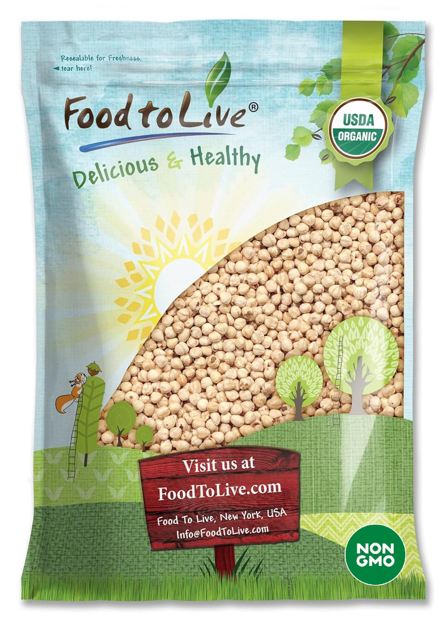 Organic Blanched Hazelnuts Raw Whole Unsalted Bulk
