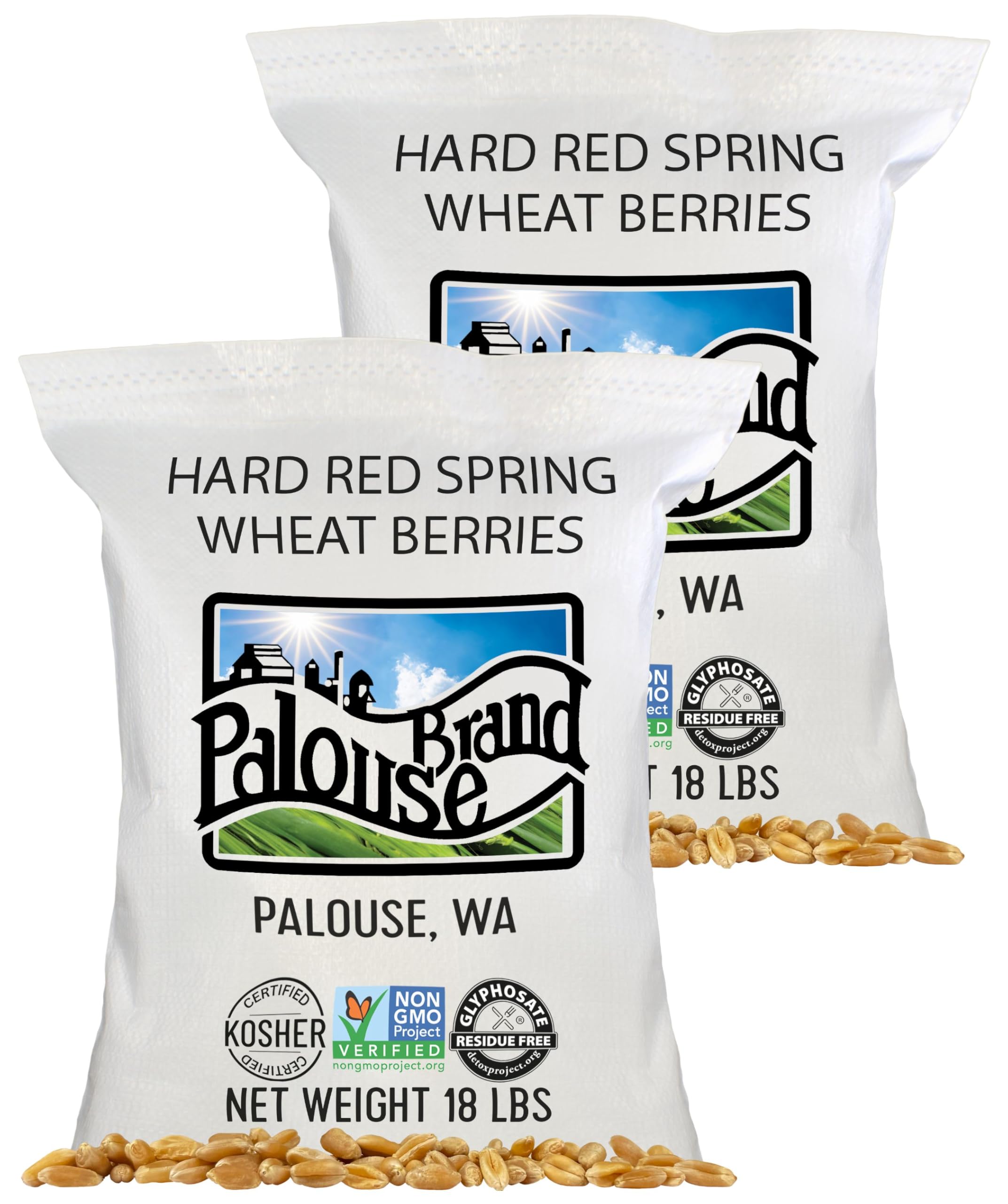 Hard Spring Wheat Berries Glyphosate Residue Free Non GMO 36 lbs