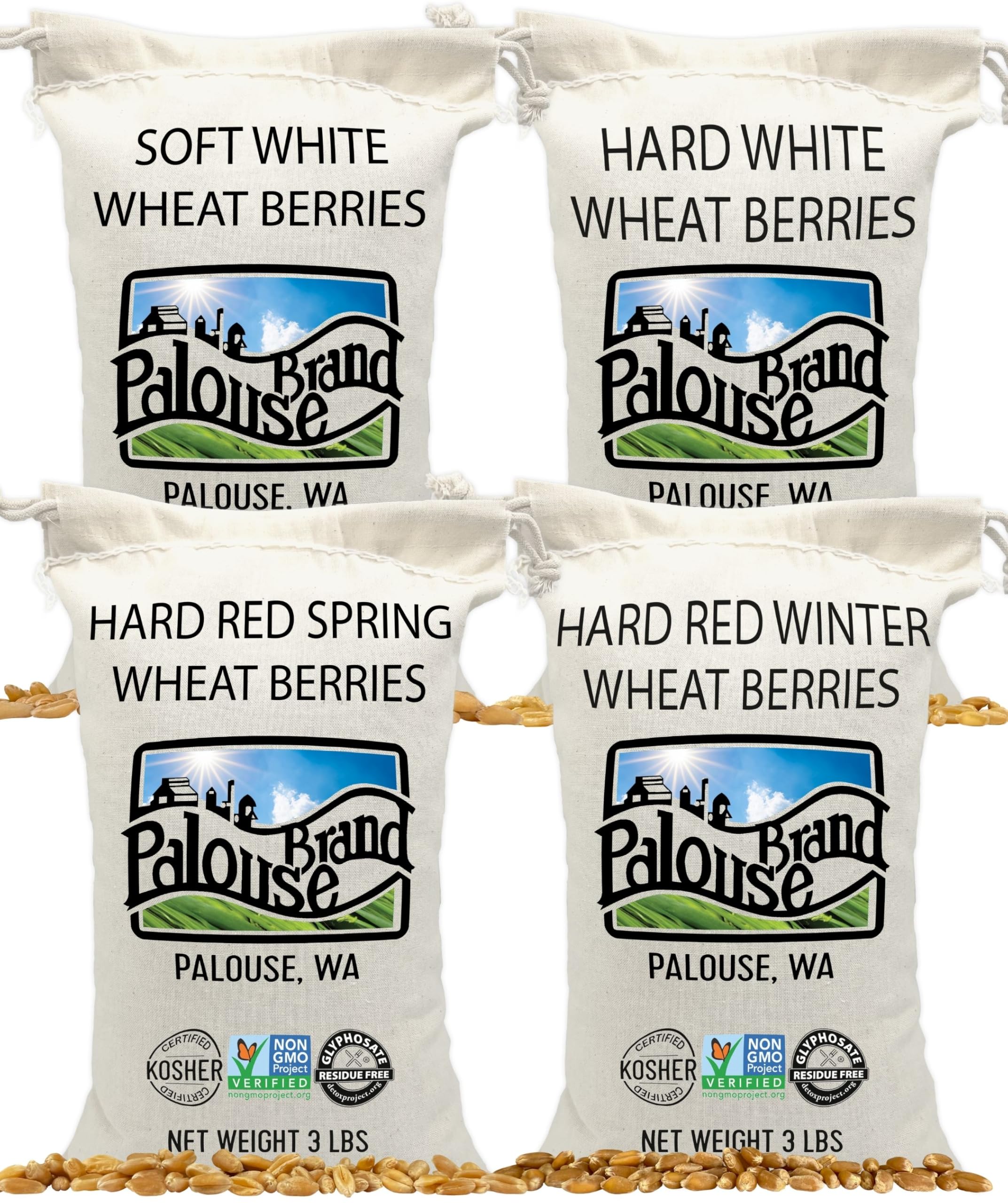 Hard Spring Wheat Berries Glyphosate Residue Free Non GMO 36 lbs