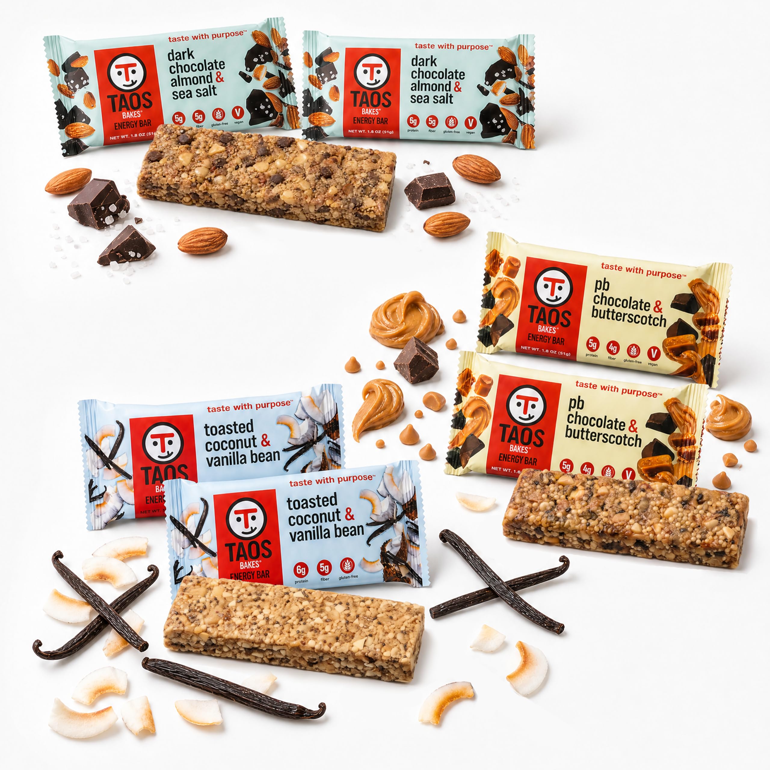 Protein & Fiber Granola Snack Bars Gluten Free Non GMO Trail Mix Bars
