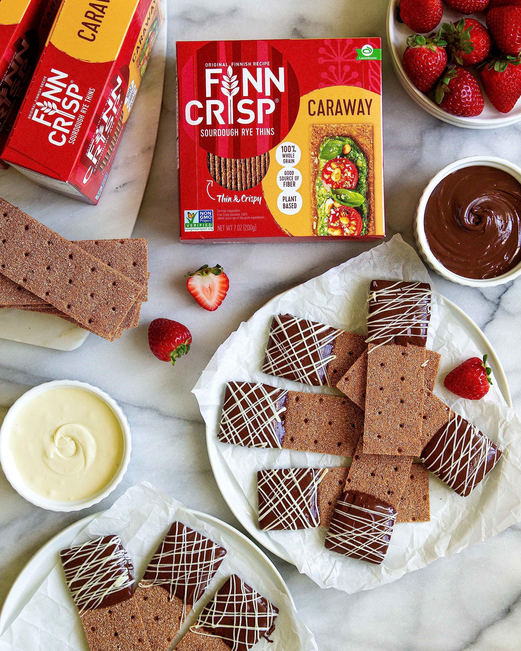 Finn Crisp Sourdough Rye Thins, Original Crispbread, 7 Ounce Boxes