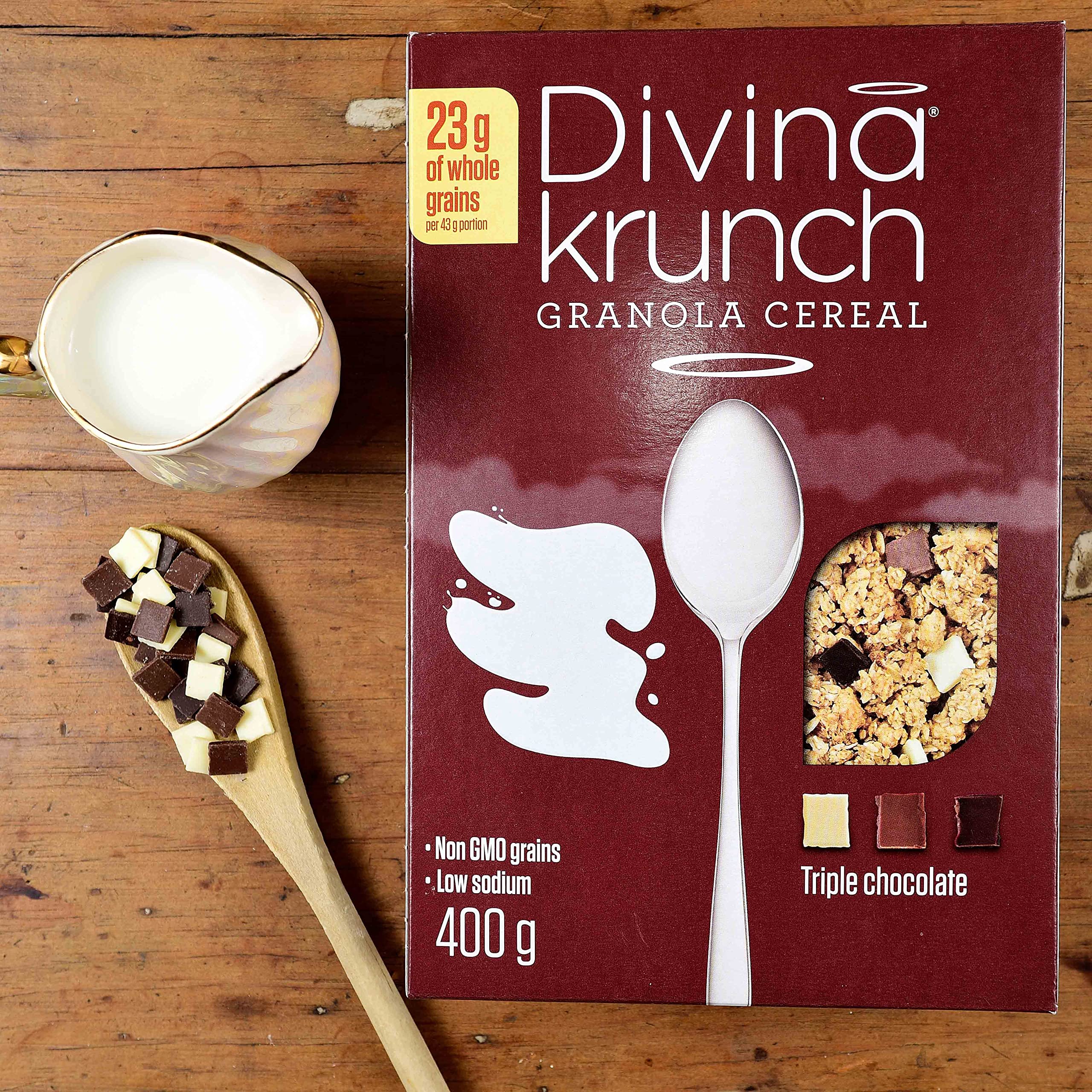 Divina Krunch Triple Chocolate Granola - 400g - Pack of 32
